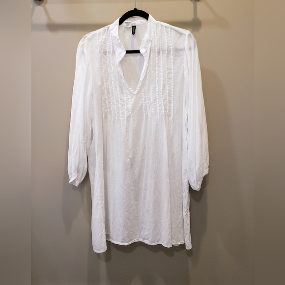 Lauren Ralph Lauren Dresses & Skirts - Lauren Ralph Lauren Mini Dress 100% Cotton Lightweight Semi Sheer White Sz Large